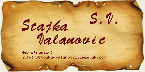 Stajka Valanović vizit kartica